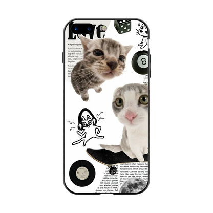 Purrfect Patchwork back phone cover | glass case for iphone 7 plus