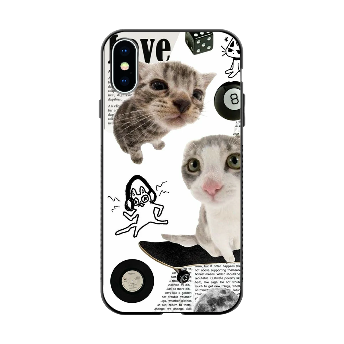 Purrfect Patchwork back phone cover | glass case for iphone xs