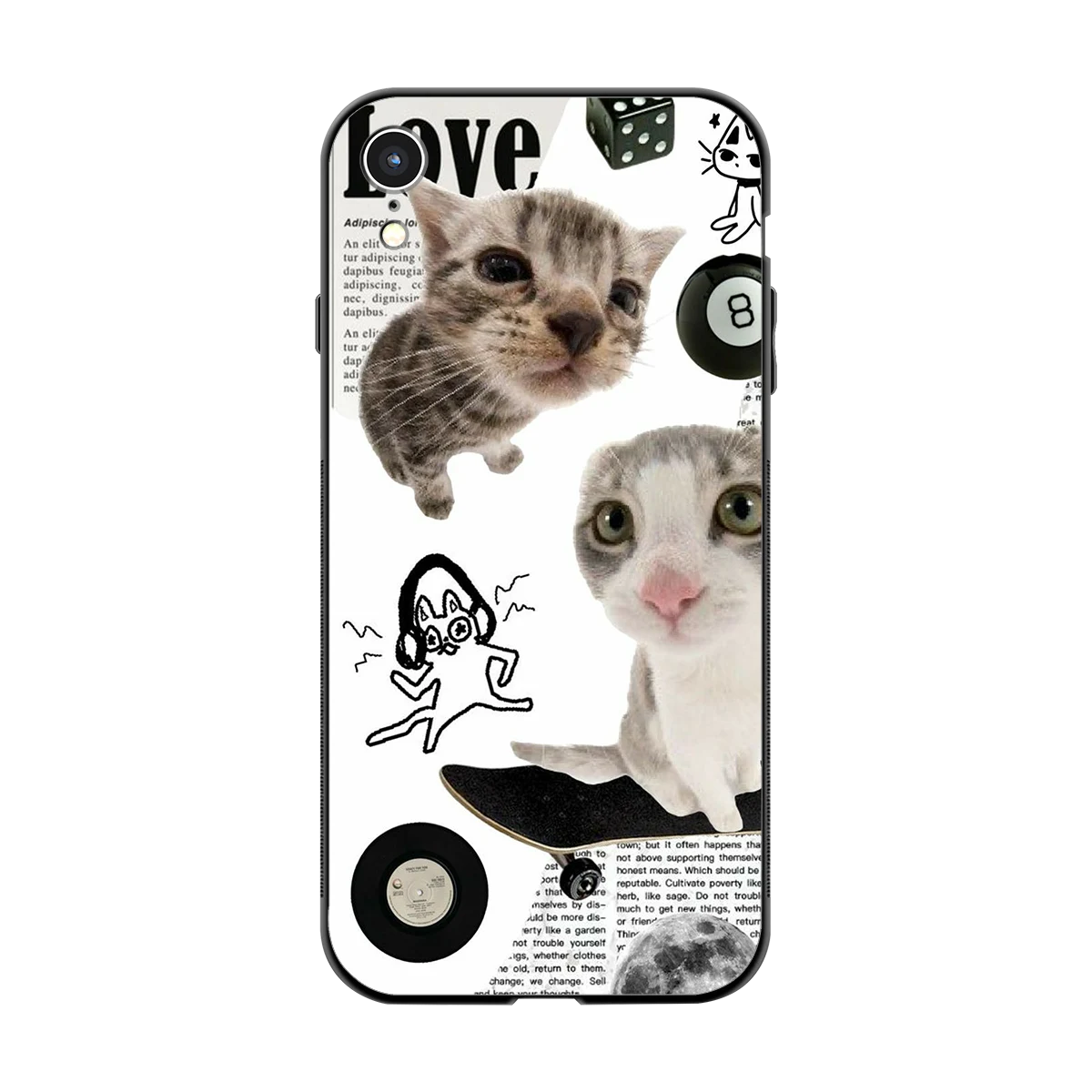 Purrfect Patchwork back phone cover | glass case for iphone xr