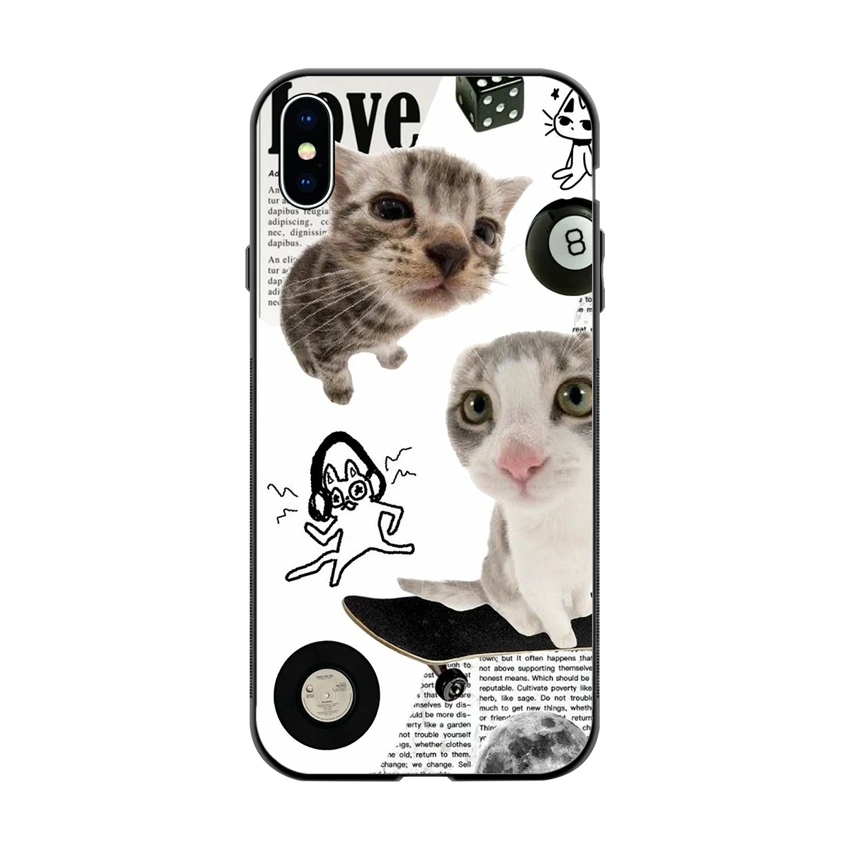 Purrfect Patchwork back phone cover | glass case for iphone xs max