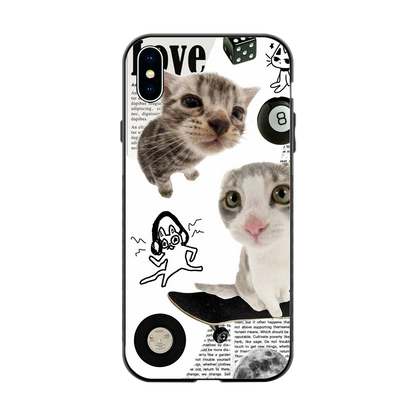 Purrfect Patchwork back phone cover | glass case for iphone xs max