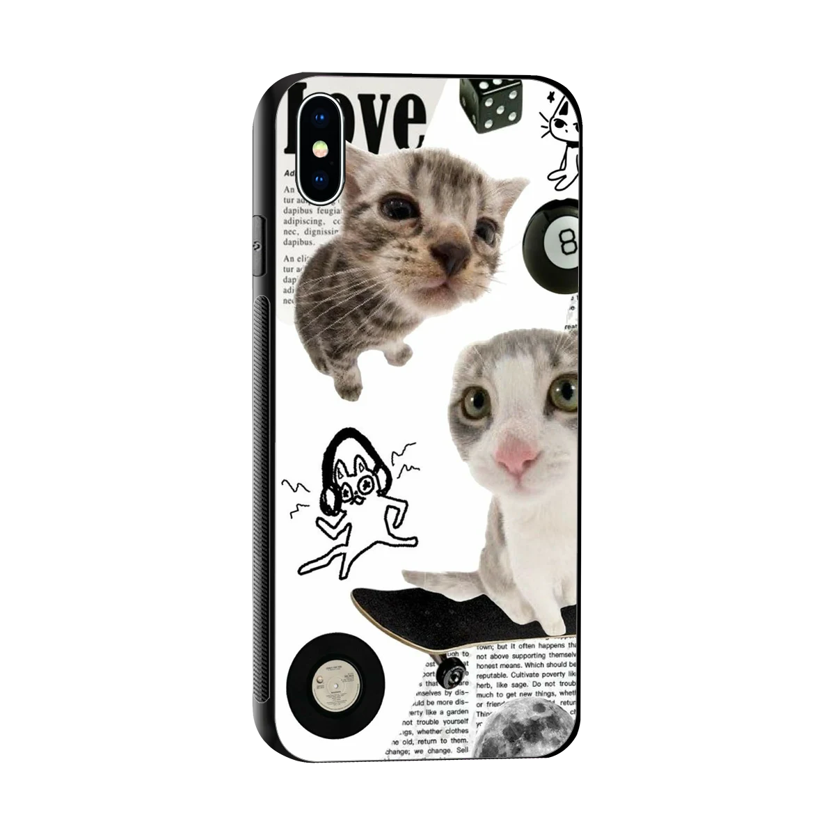 Purrfect Patchwork sleek iphone xs max cover with tempered glass back and TPU edges