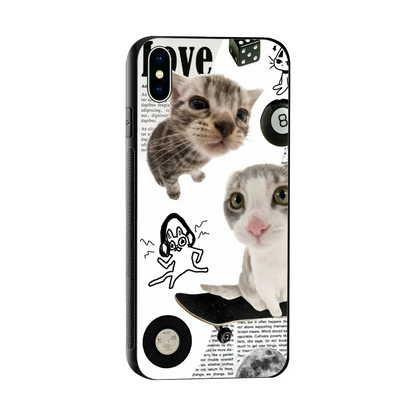 Purrfect Patchwork sleek iphone xs max cover with tempered glass back and TPU edges