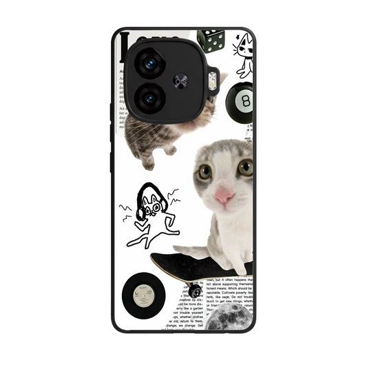 Purrfect Patchwork back phone cover | glass case for iqoo neo 10r 5g