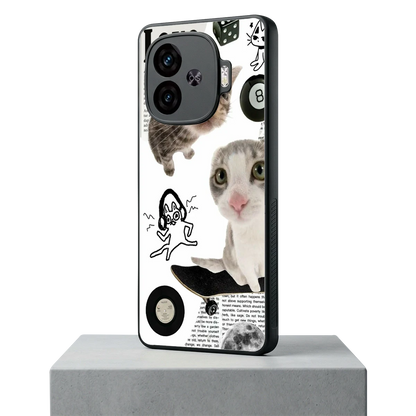 Purrfect Patchwork iqoo neo 10r 5g mobile cover | shockproof glass phone case
