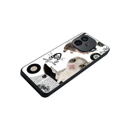 Purrfect Patchwork stylish phone case for iqoo neo 10r 5g | glossy glass and slim fit