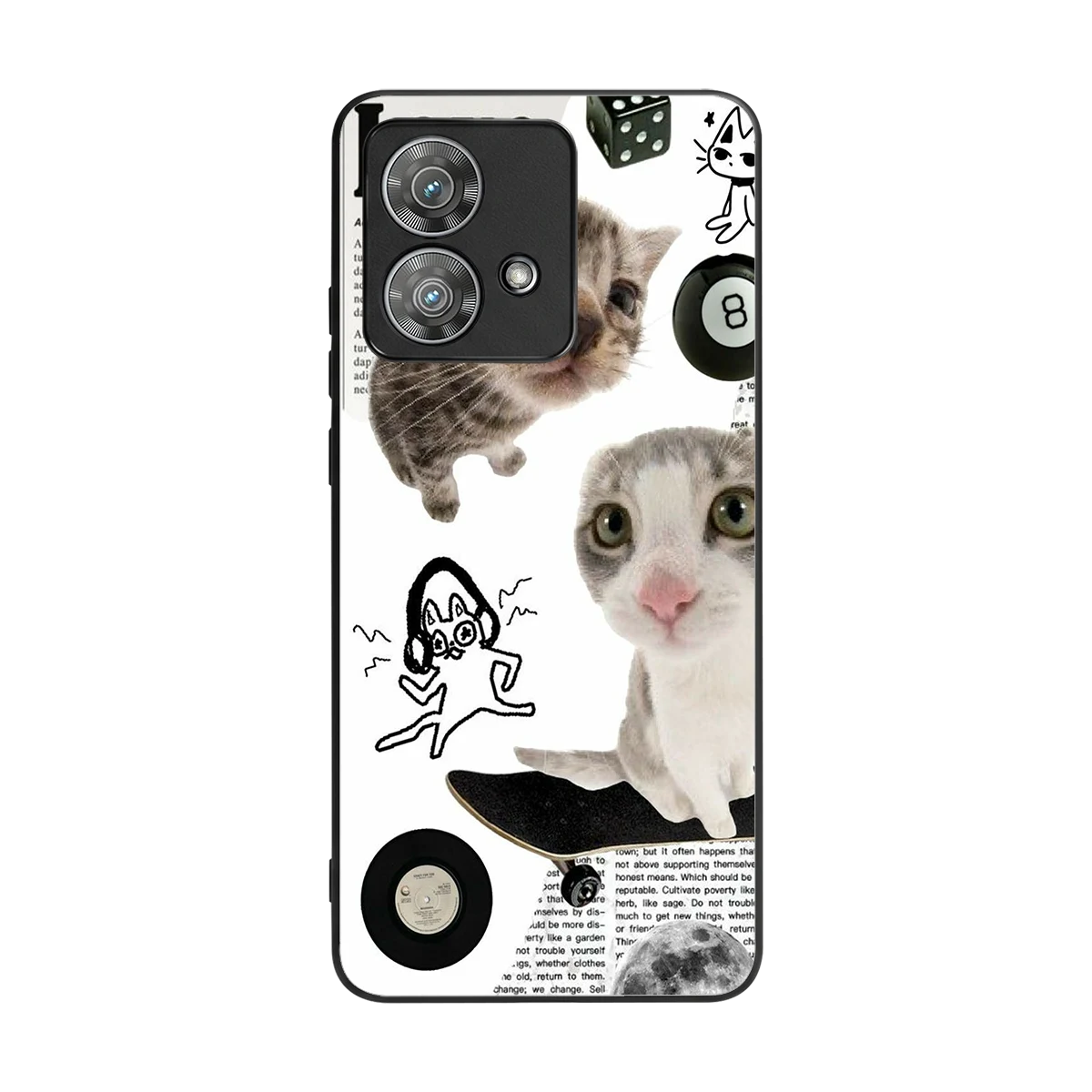 Purrfect Patchwork back phone cover | glass case for motorola edge 40 neo 5g