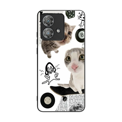 Purrfect Patchwork back phone cover | glass case for motorola edge 40 neo 5g