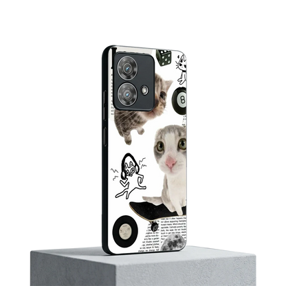 Purrfect Patchwork motorola edge 40 neo 5g mobile cover | shockproof glass phone case