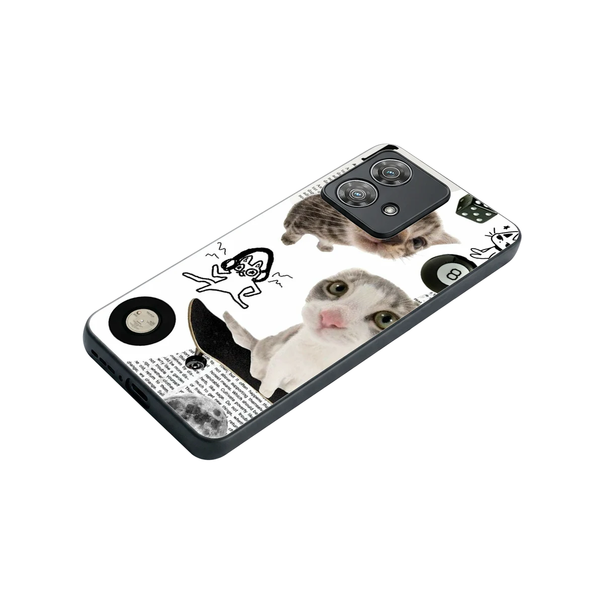 Purrfect Patchwork stylish phone case for motorola edge 40 neo 5g | glossy glass and slim fit