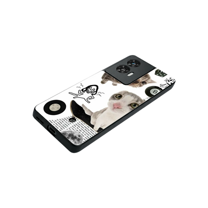 Purrfect Patchwork stylish phone case for motorola edge 50 fusion | glossy glass and slim fit