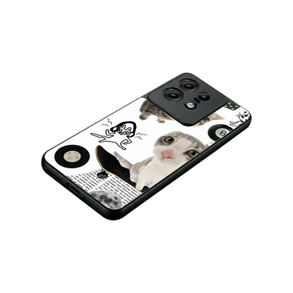 Purrfect Patchwork stylish phone case for motorola edge 50 pro | glossy glass and slim fit