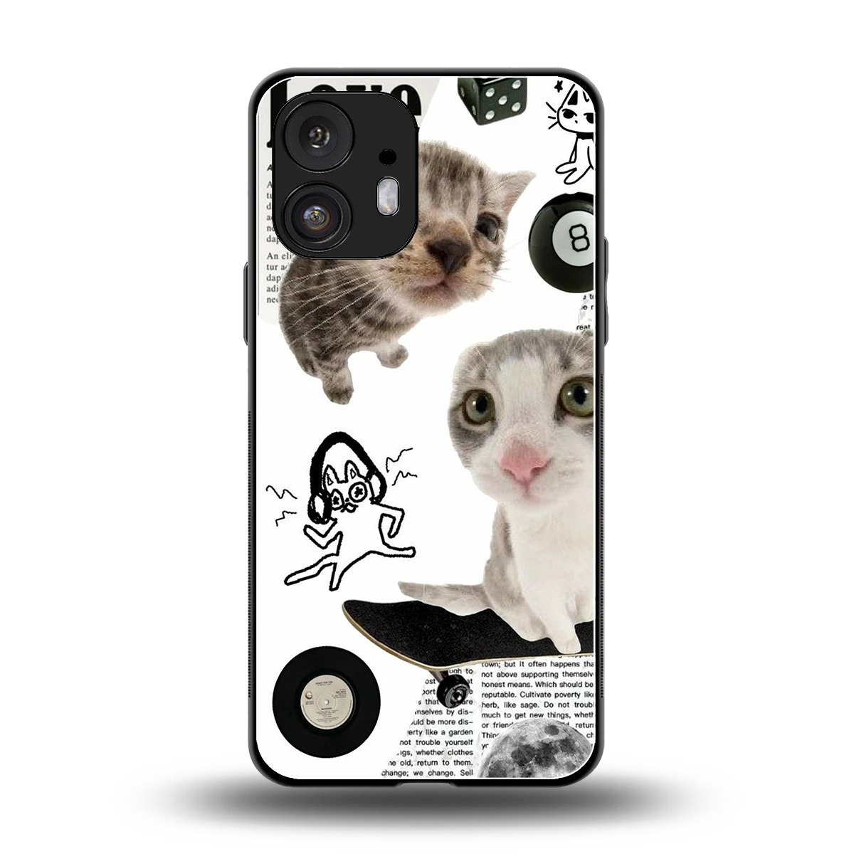 Purrfect Patchwork back phone cover | glass case for nothing phone 2