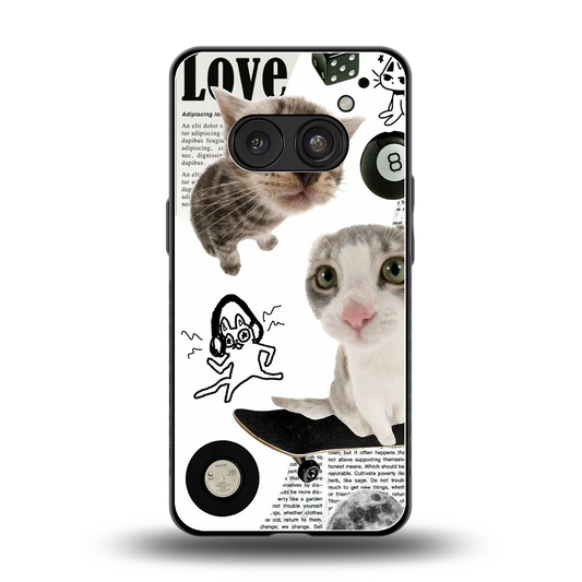 Purrfect Patchwork back phone cover | glass case for nothing phone 2a