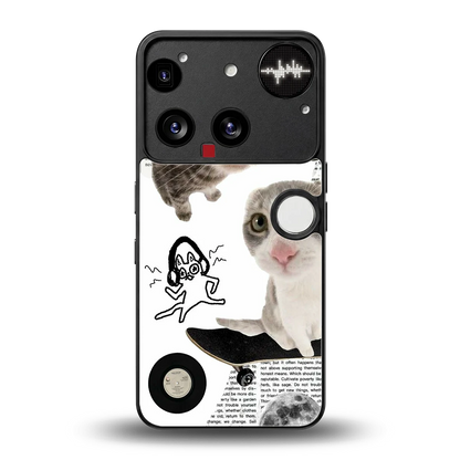 Purrfect Patchwork back phone cover | glass case for nothing phone 3