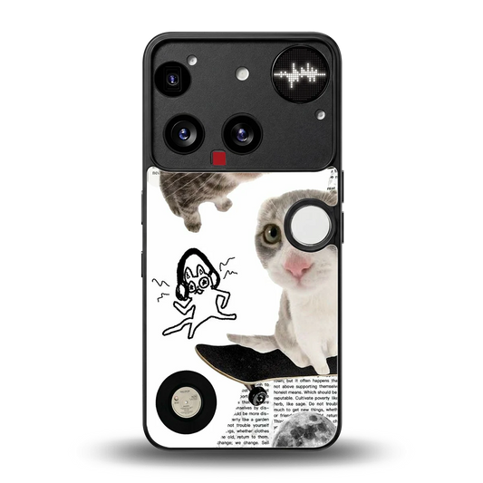 Purrfect Patchwork back phone cover | glass case for nothing phone 3