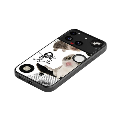 Purrfect Patchwork stylish phone case for nothing phone 3 | glossy glass and slim fit