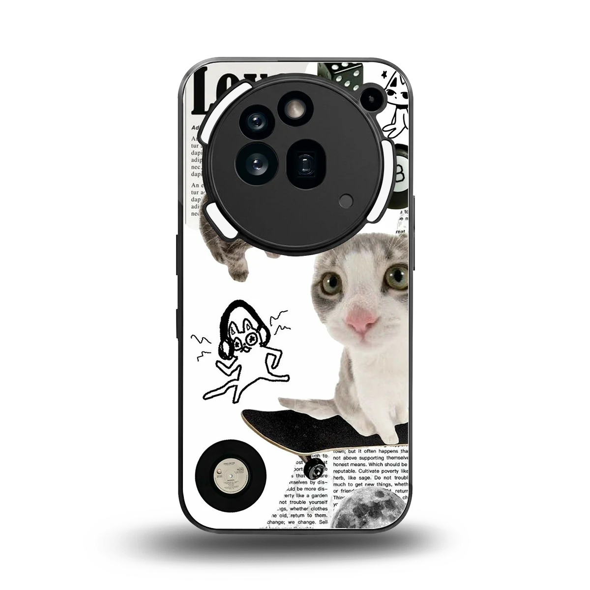 Purrfect Patchwork back phone cover | glass case for nothing phone 3a pro