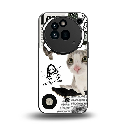 Purrfect Patchwork back phone cover | glass case for nothing phone 3a pro