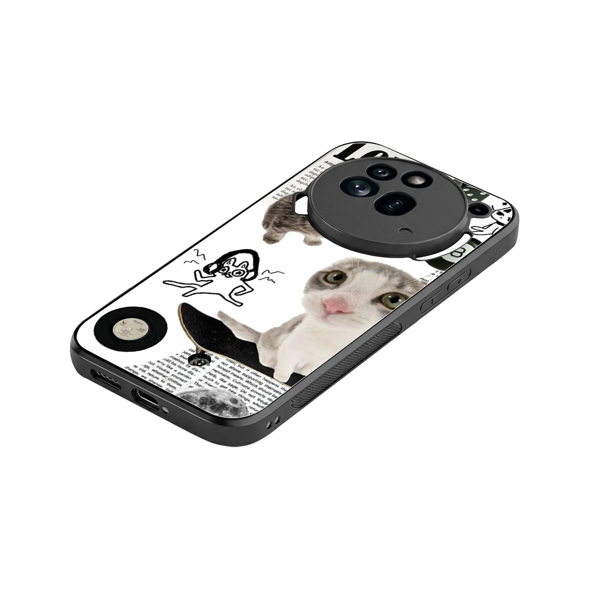 Purrfect Patchwork stylish phone case for nothing phone 3a pro | glossy glass and slim fit