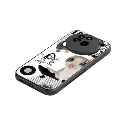 Purrfect Patchwork stylish phone case for nothing phone 3a pro | glossy glass and slim fit