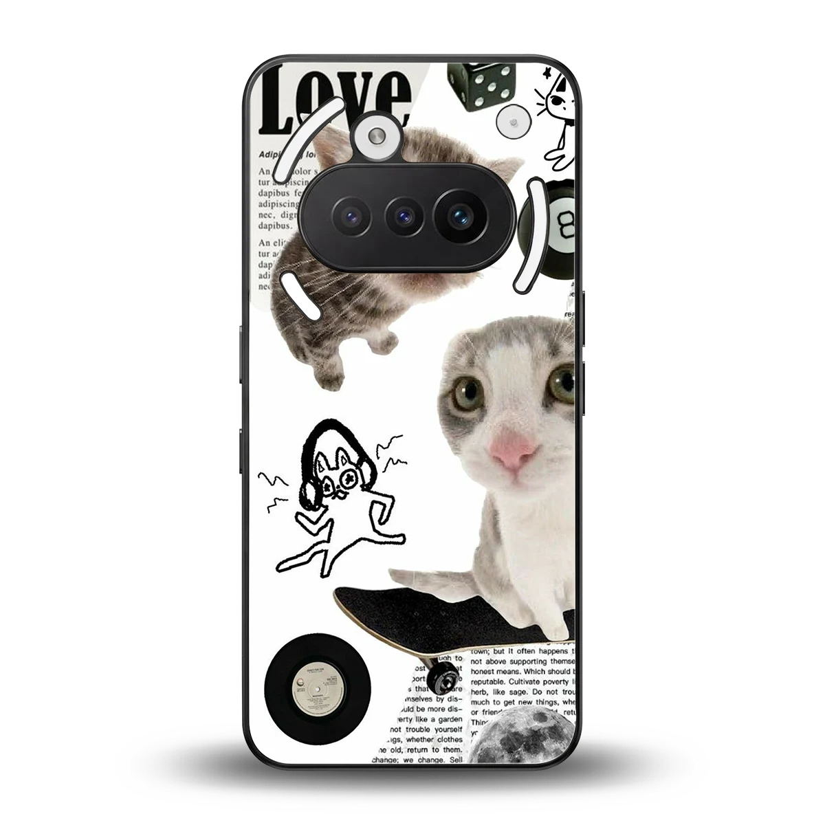 Purrfect Patchwork back phone cover | glass case for nothing phone 3a