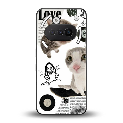 Purrfect Patchwork back phone cover | glass case for nothing phone 3a