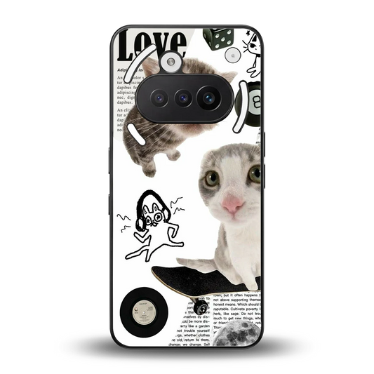 Purrfect Patchwork back phone cover | glass case for nothing phone 3a