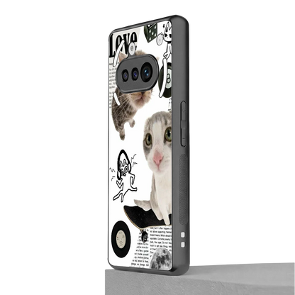 Purrfect Patchwork nothing phone 3a mobile cover | shockproof glass phone case