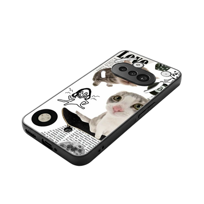 Purrfect Patchwork stylish phone case for nothing phone 3a | glossy glass and slim fit