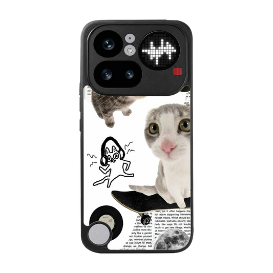 Purrfect Patchwork back phone cover | glass case for nothing phone 4a pro