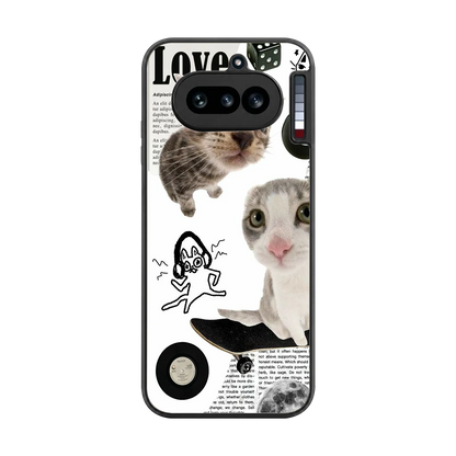 Purrfect Patchwork back phone cover | glass case for nothing phone 4a
