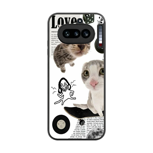 Purrfect Patchwork back phone cover | glass case for nothing phone 4a