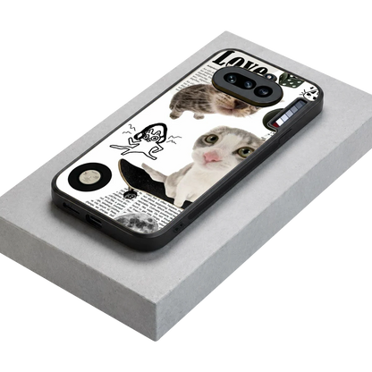 Purrfect Patchwork stylish phone case for nothing phone 4a | glossy glass and slim fit