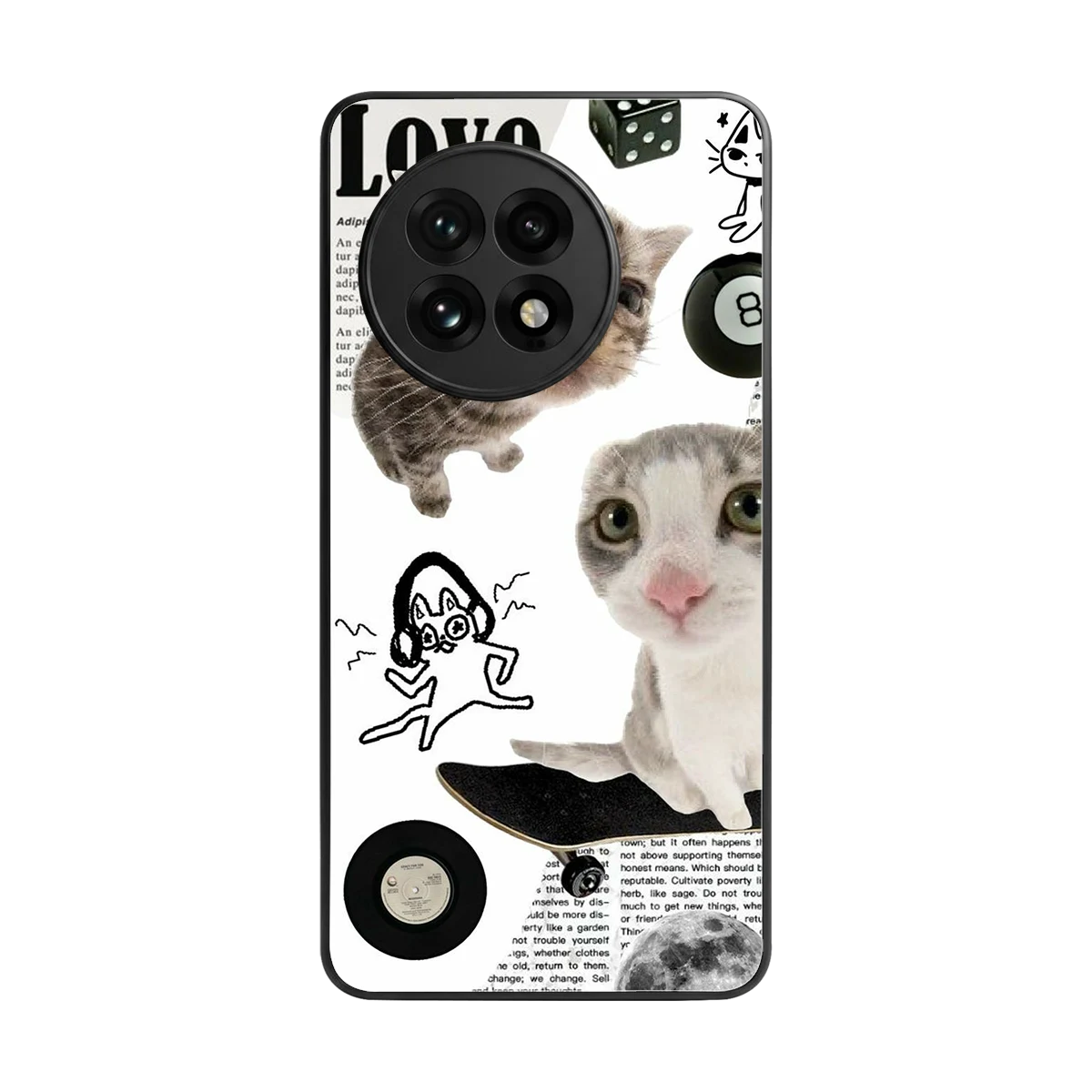 Purrfect Patchwork back phone cover | glass case for oneplus 13r
