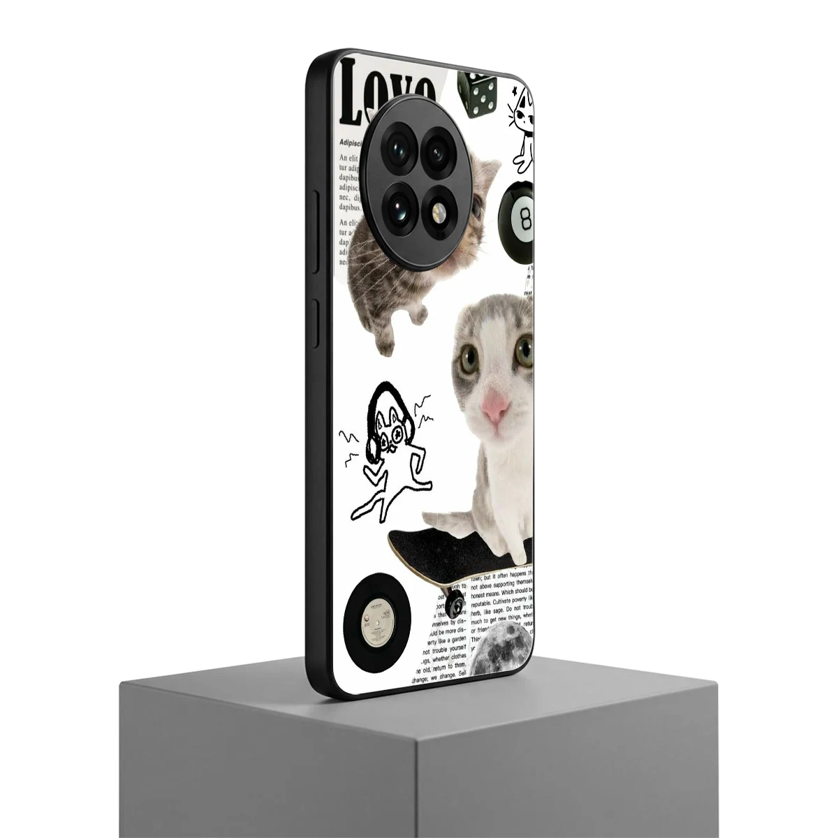 Purrfect Patchwork oneplus 13r mobile cover | shockproof glass phone case