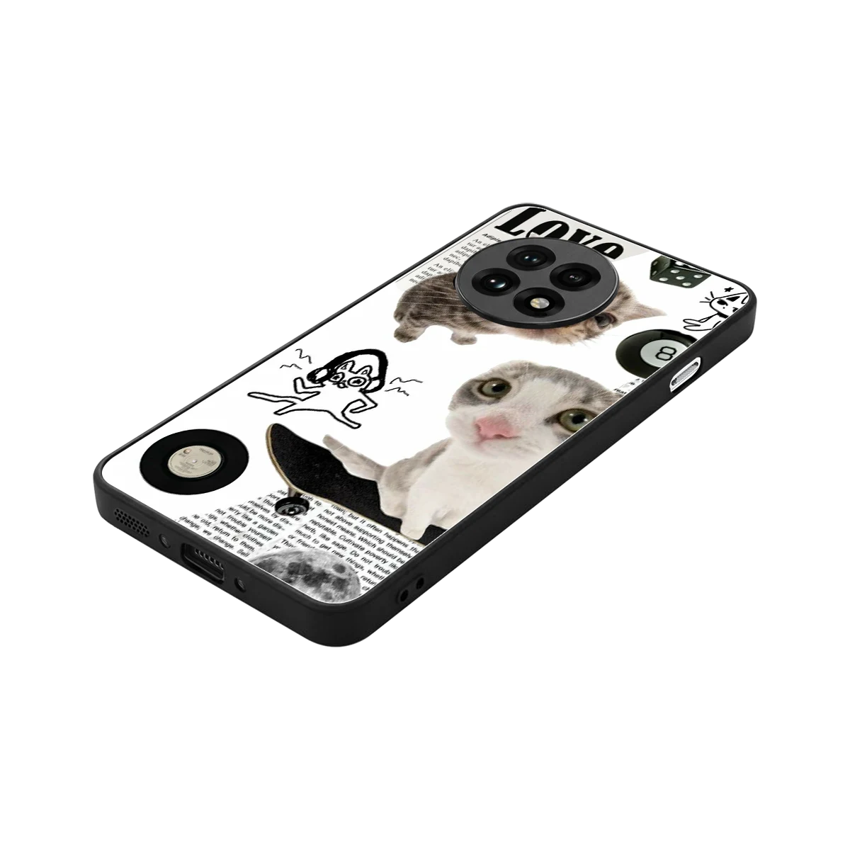 Purrfect Patchwork stylish phone case for oneplus 13r | glossy glass and slim fit