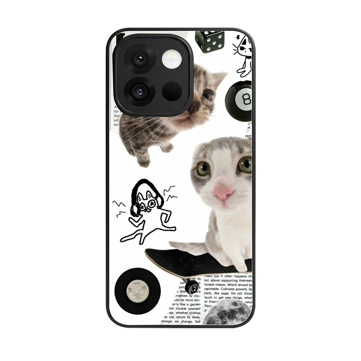 Purrfect Patchwork back phone cover | glass case for oneplus 13s