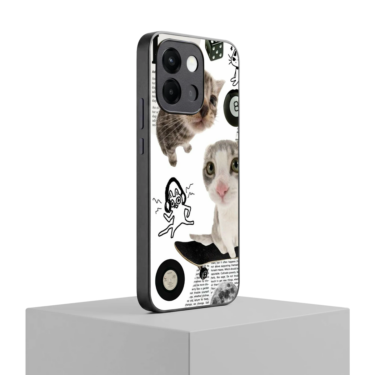 Purrfect Patchwork oneplus 13s mobile cover | shockproof glass phone case