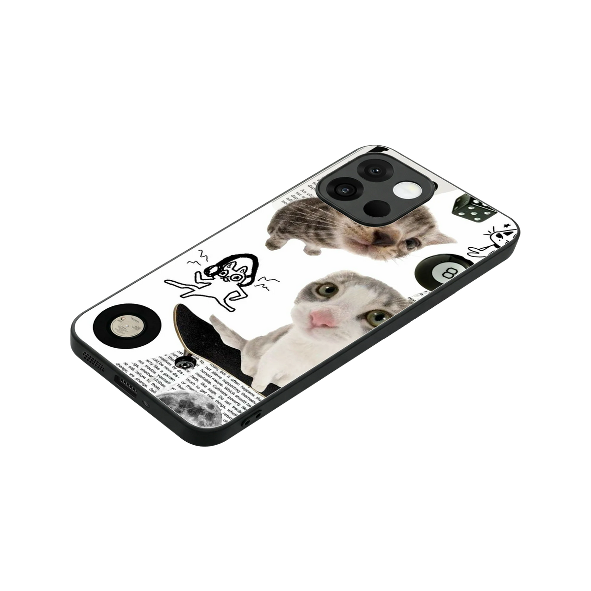 Purrfect Patchwork stylish phone case for oneplus 13s | glossy glass and slim fit