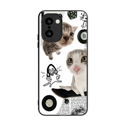 Purrfect Patchwork back phone cover | glass case for oneplus 15r