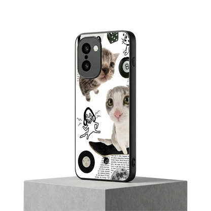 Purrfect Patchwork oneplus 15r mobile cover | shockproof glass phone case