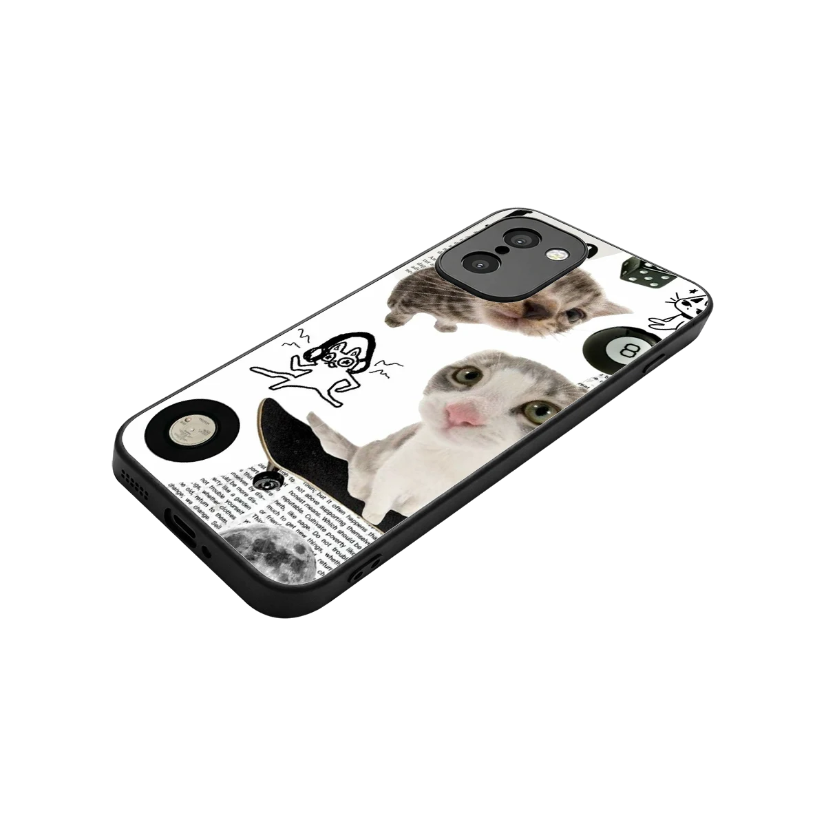 Purrfect Patchwork stylish phone case for oneplus 15r | glossy glass and slim fit