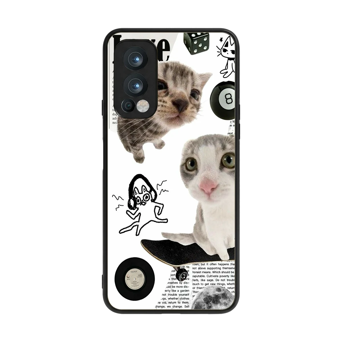 Purrfect Patchwork back phone cover | glass case for oneplus nord 2
