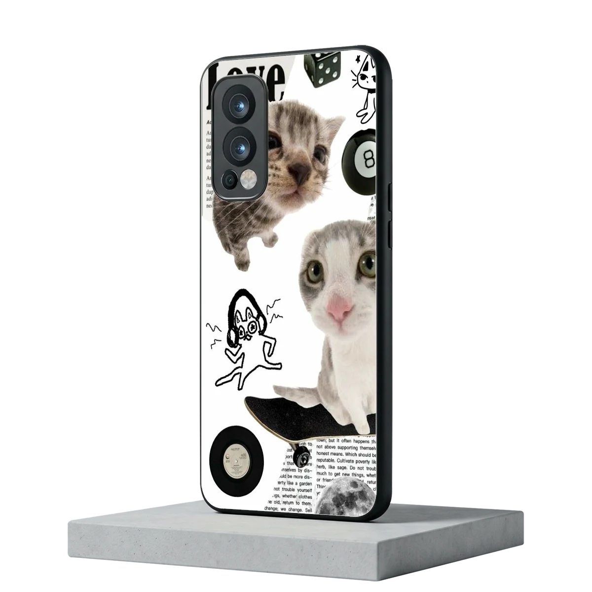 Purrfect Patchwork oneplus nord 2 mobile cover | shockproof glass phone case