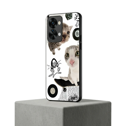Purrfect Patchwork oneplus nord 2t mobile cover | shockproof glass phone case