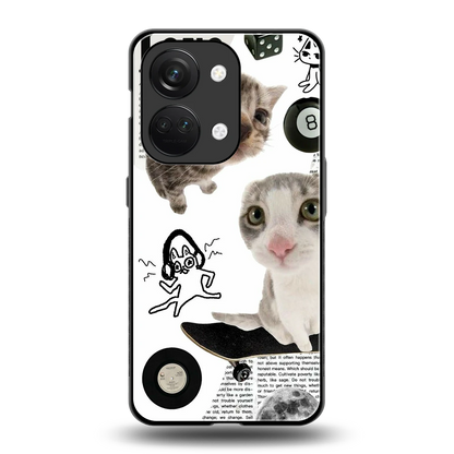 Purrfect Patchwork back phone cover | glass case for oneplus nord 3