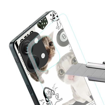 Purrfect Patchwork stylish phone case for oneplus nord 3 | glossy glass and slim fit