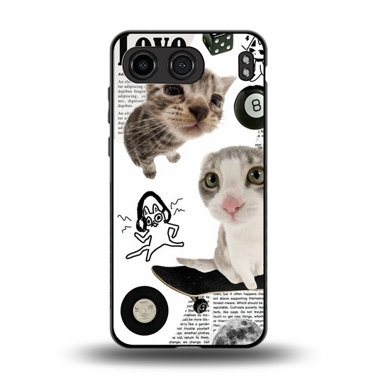 Purrfect Patchwork back phone cover | glass case for oneplus nord 4