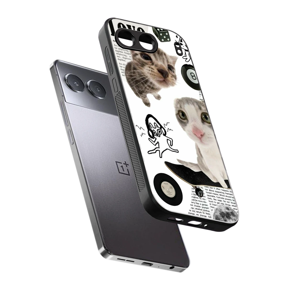 Purrfect Patchwork sleek oneplus nord 4 cover with tempered glass back and TPU edges